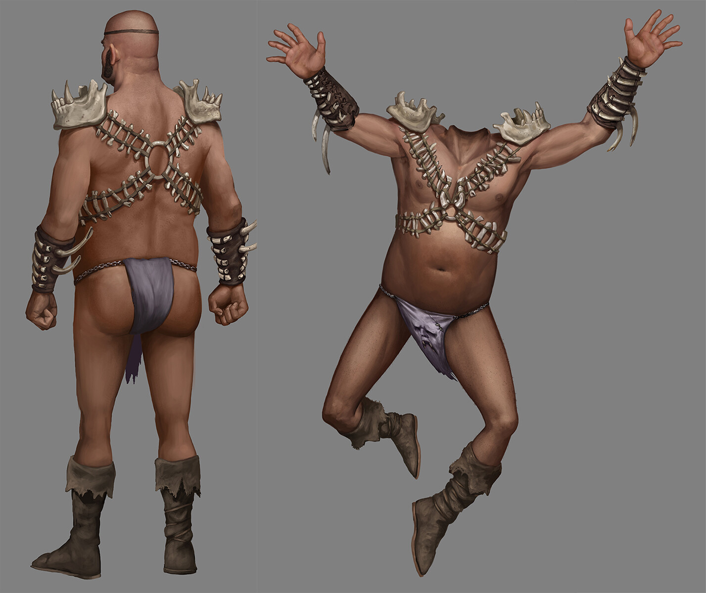 Rear view and falling pose of Festus from S1E2