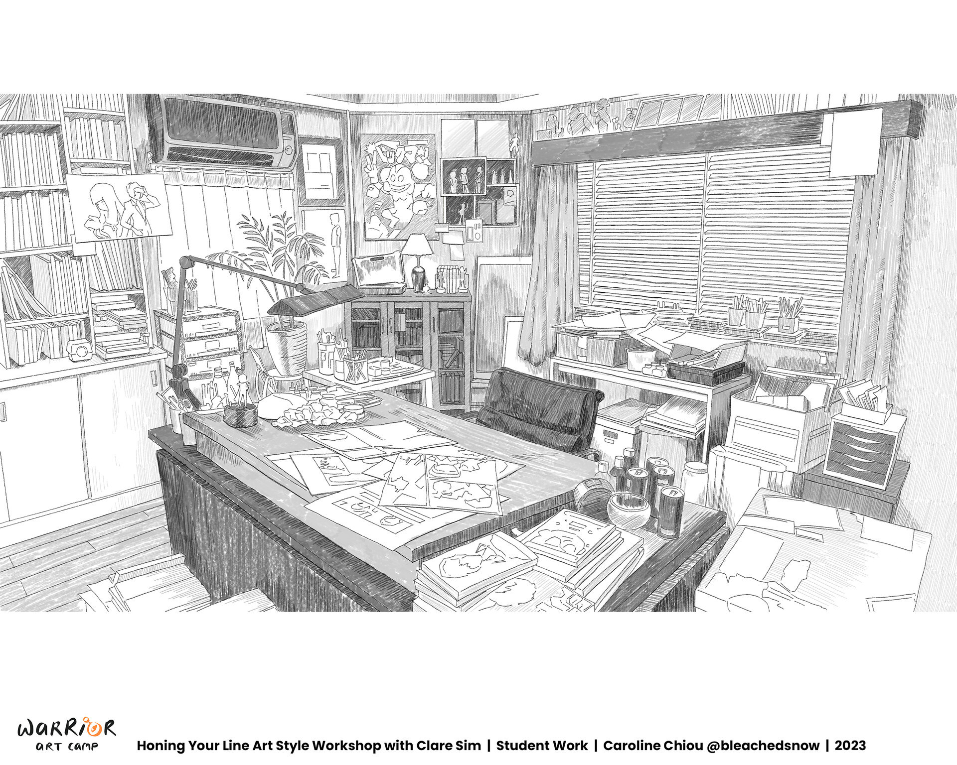Warrior art camp caroline chiou honing your line art style workshop