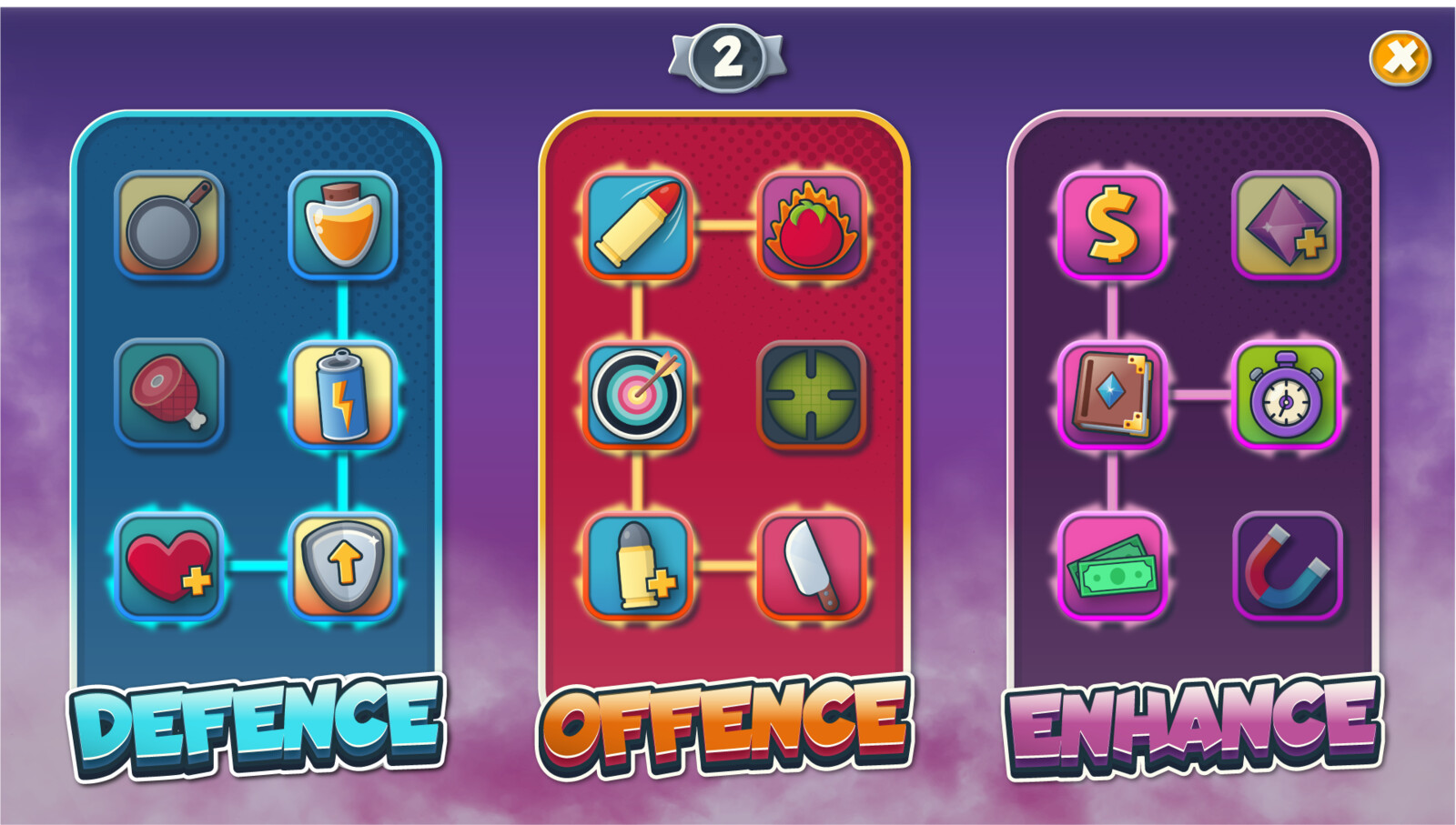 UI Work for a work-in-progress video game (Skill Tree)
