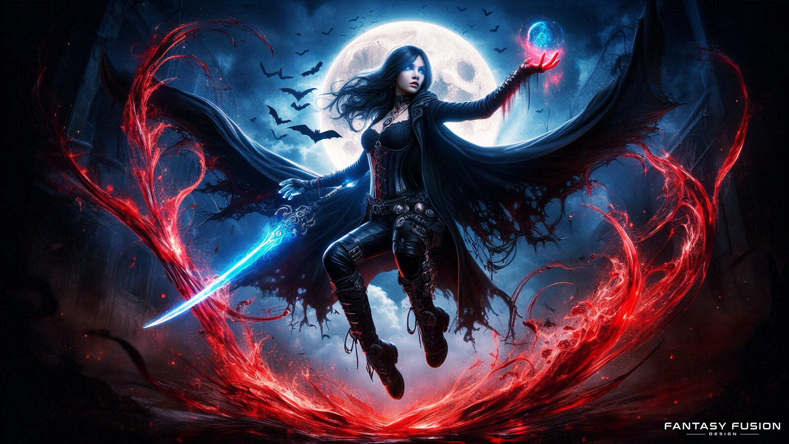 Under the glowing full moon, she confronts her destiny, the haunting whispers of her bloodline urging her forward in a relentless pursuit of power and immortality.
