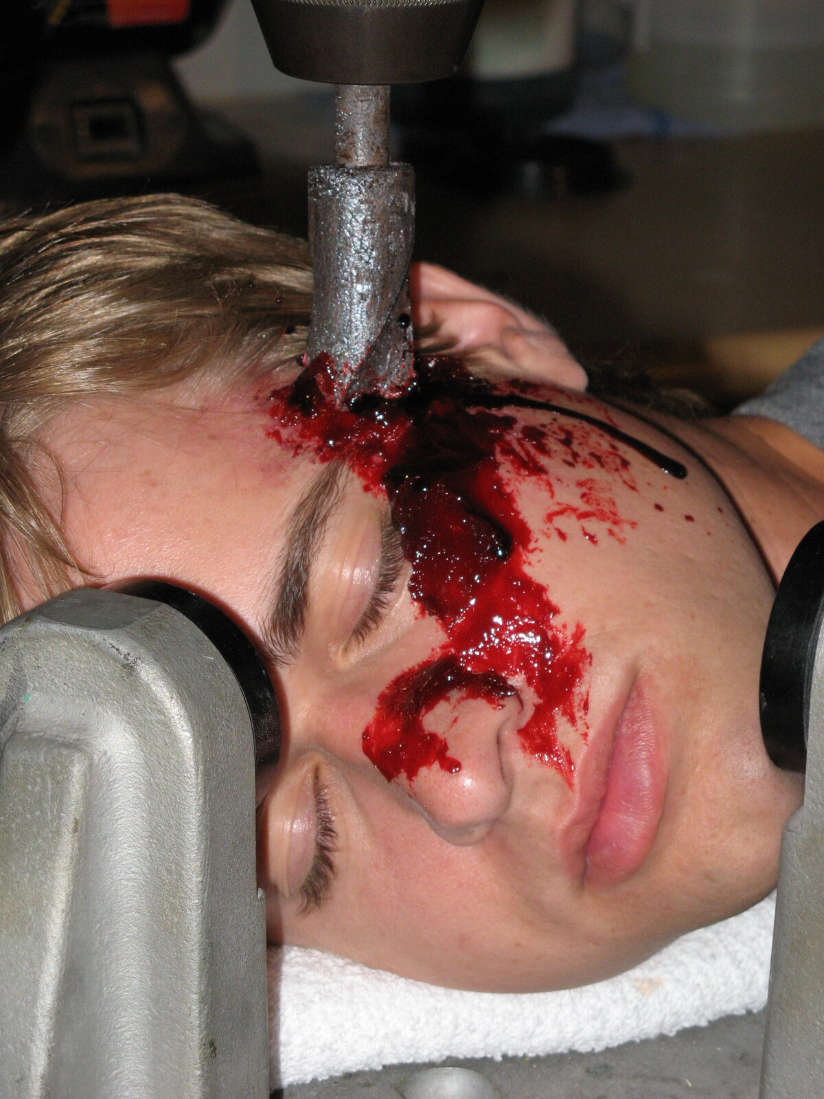 "13th Alley" Drill press to the head