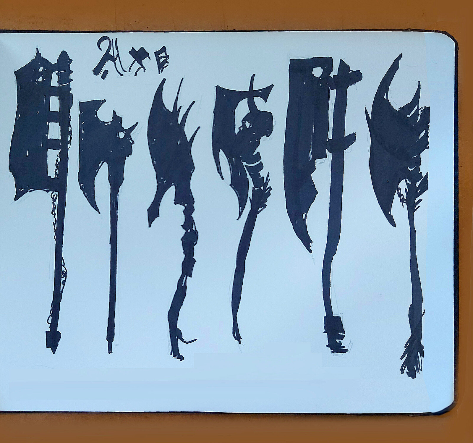 silhouette process, with markers