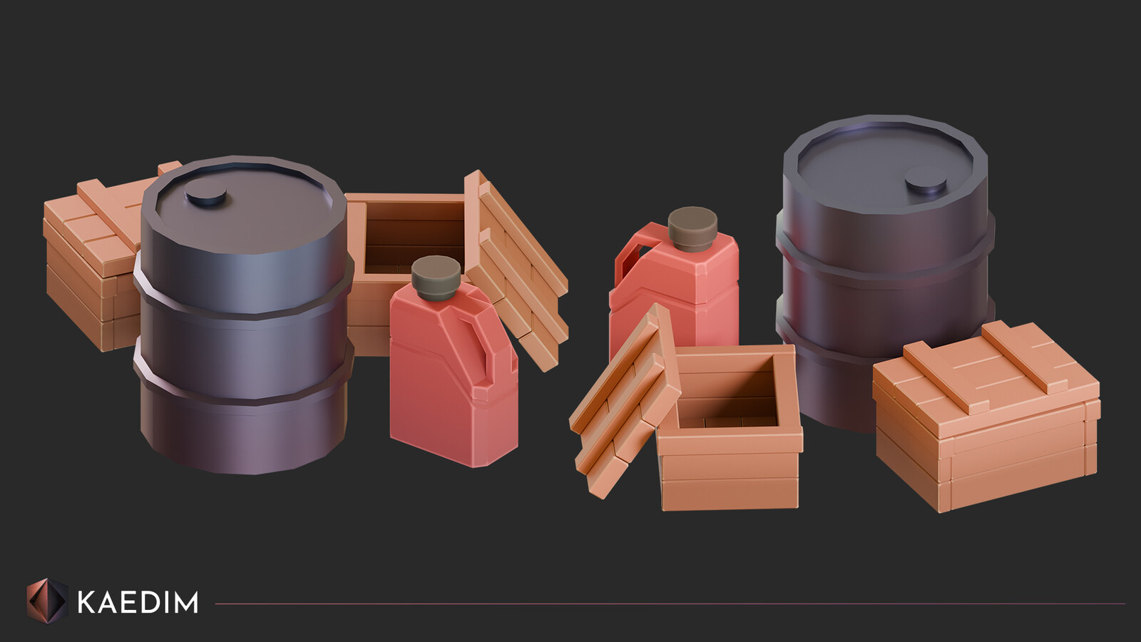 Final game assets. Modelled and textured with Kaedim.