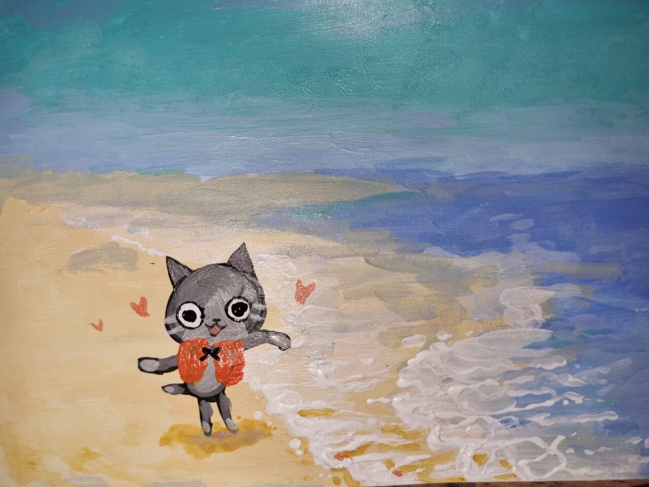 ArtStation - cat dancing hula on the sea