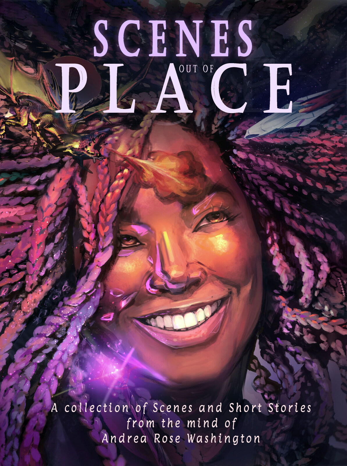 "Scenes Out of Place" Wraparound Book Cover Illustration for Andrea Rose Washington