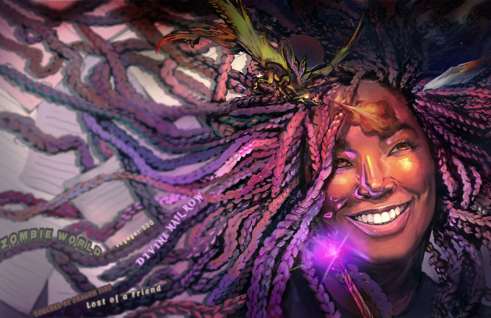 "Scenes Out of Place" Wraparound Book Cover Illustration for Andrea Rose Washington