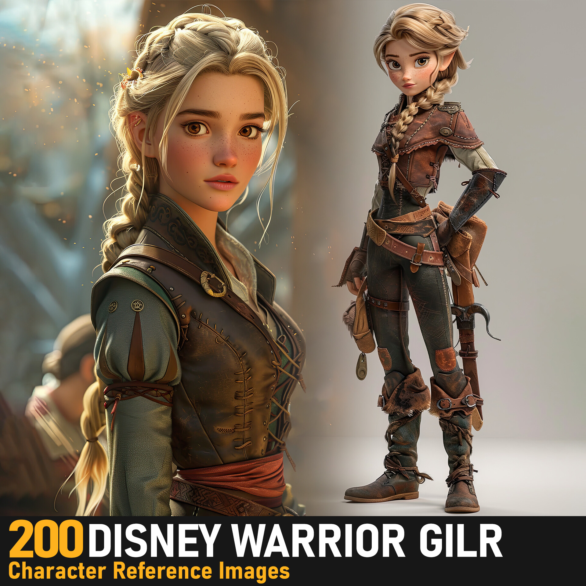 ArtStation Disney Warrior Girl 4K Reference Images