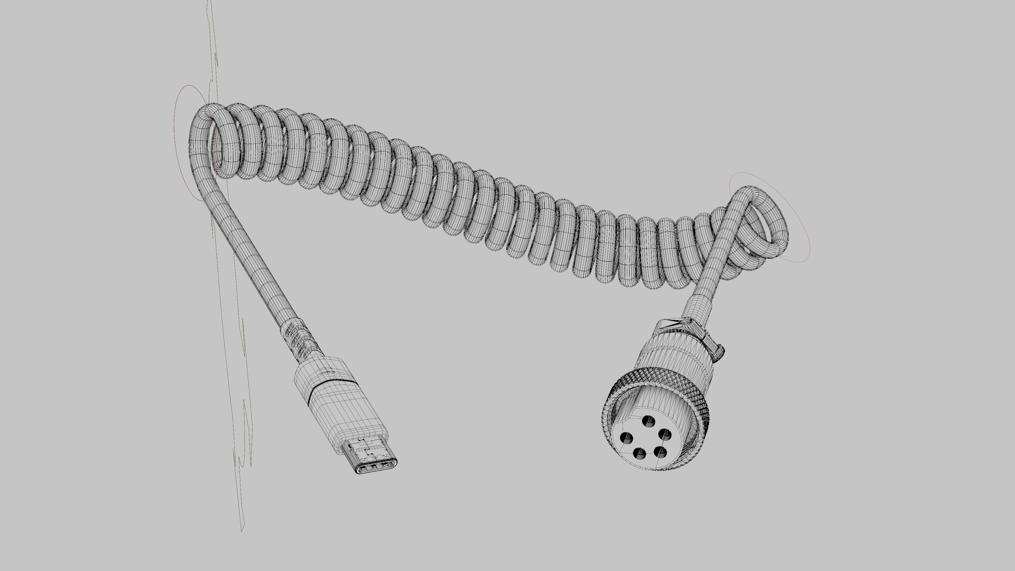 Wireframe View and rig.