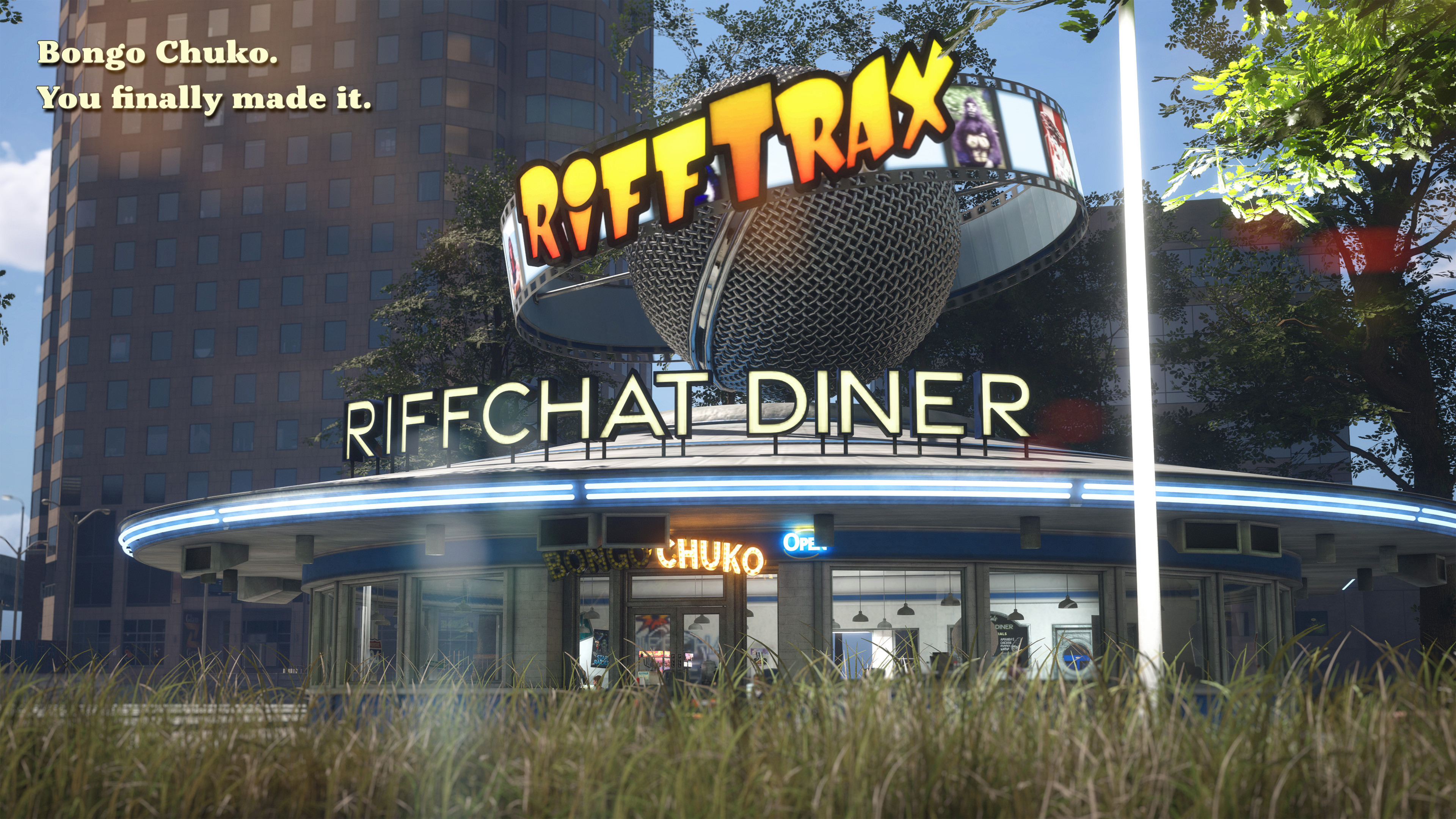 RiffChat Diner Demo 4K Wallpaper: Exterior Shot