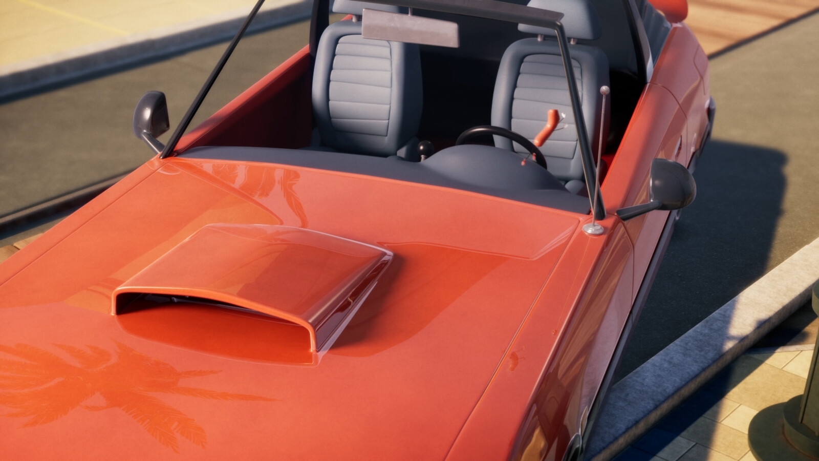Textured red car 