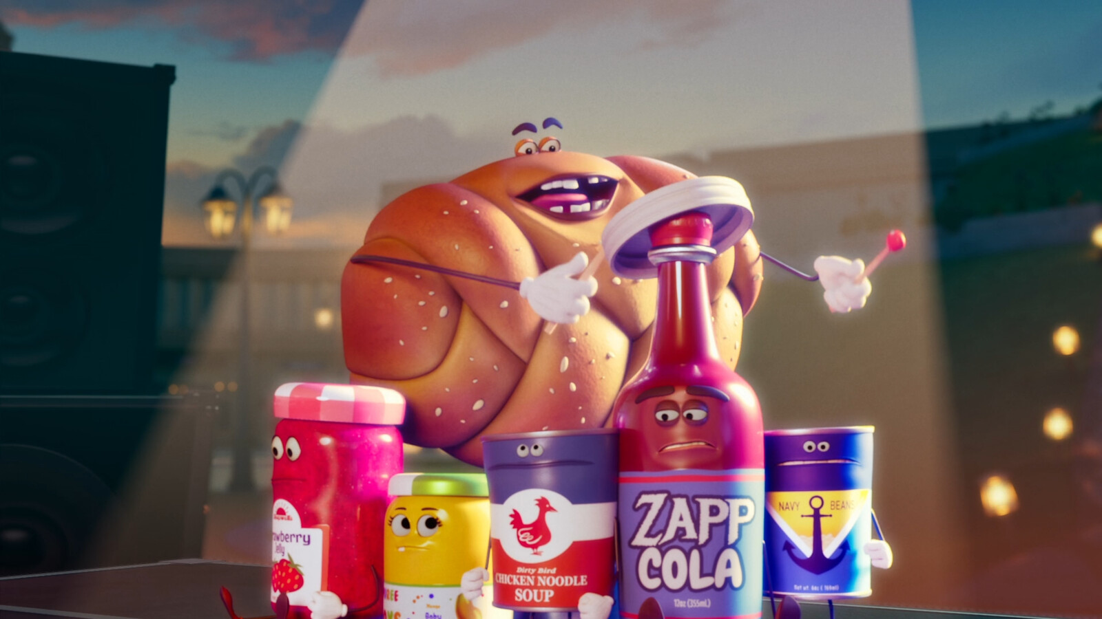 Textured a yellow baby jar and a Bottle of Zapp Cola 