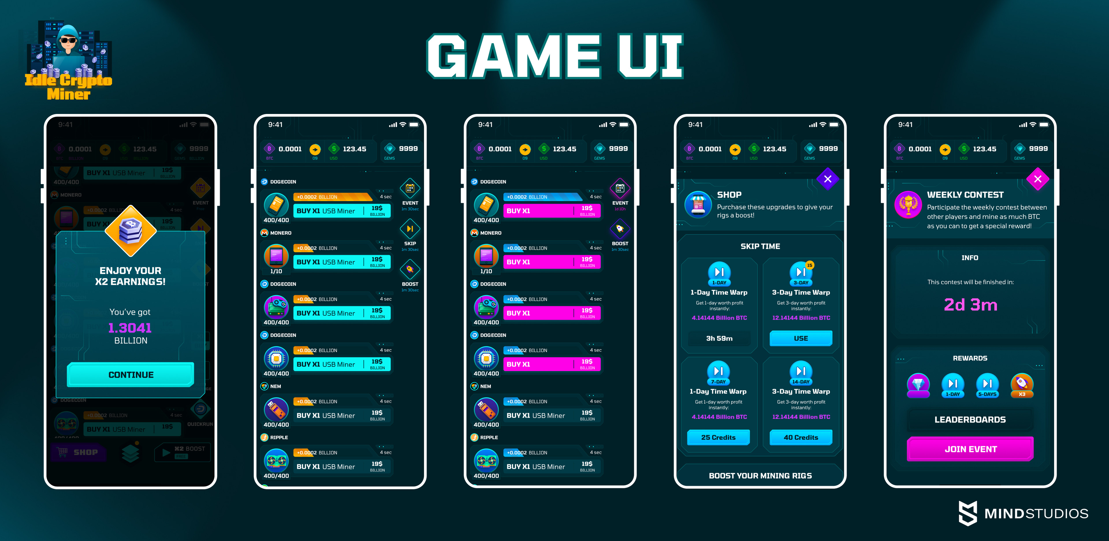 ArtStation - Game UI | Idle Game | CryptoMiner