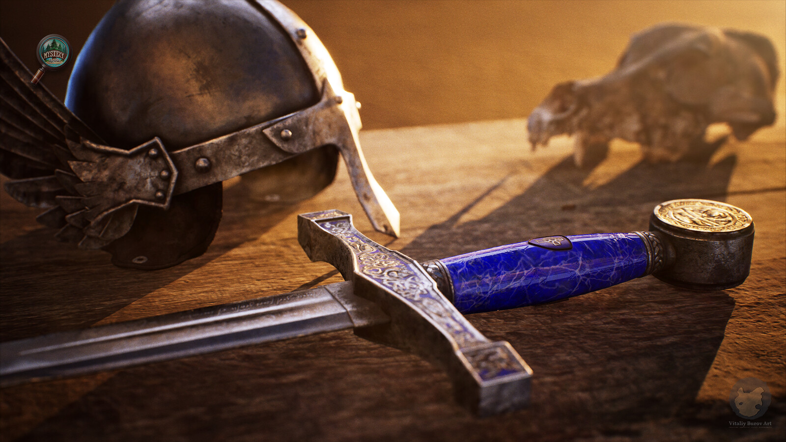 assets modeled with Maya, ZBrush, and Substance Painter and used within the story