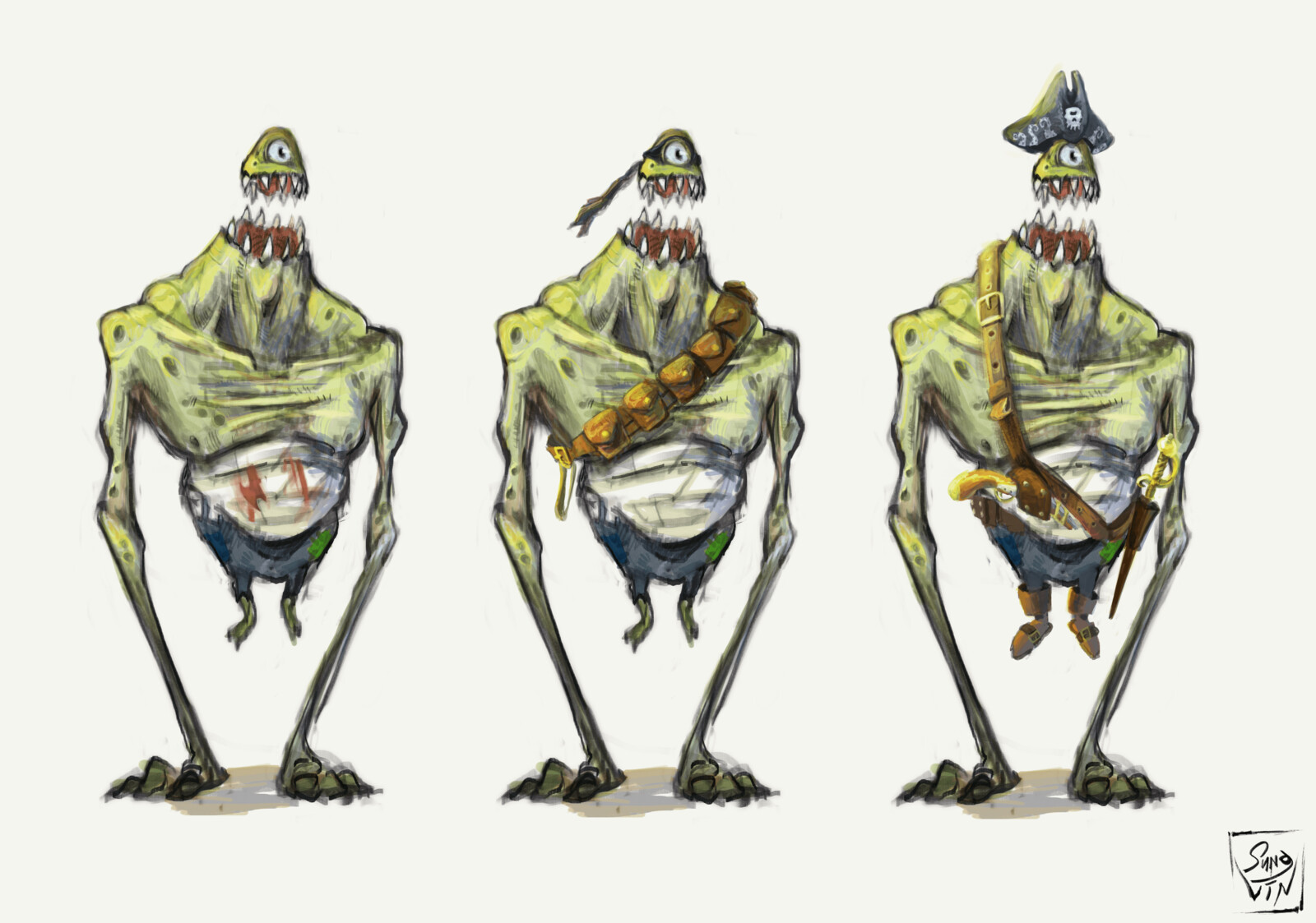 A variety of different cosmetic designs for my original alien character