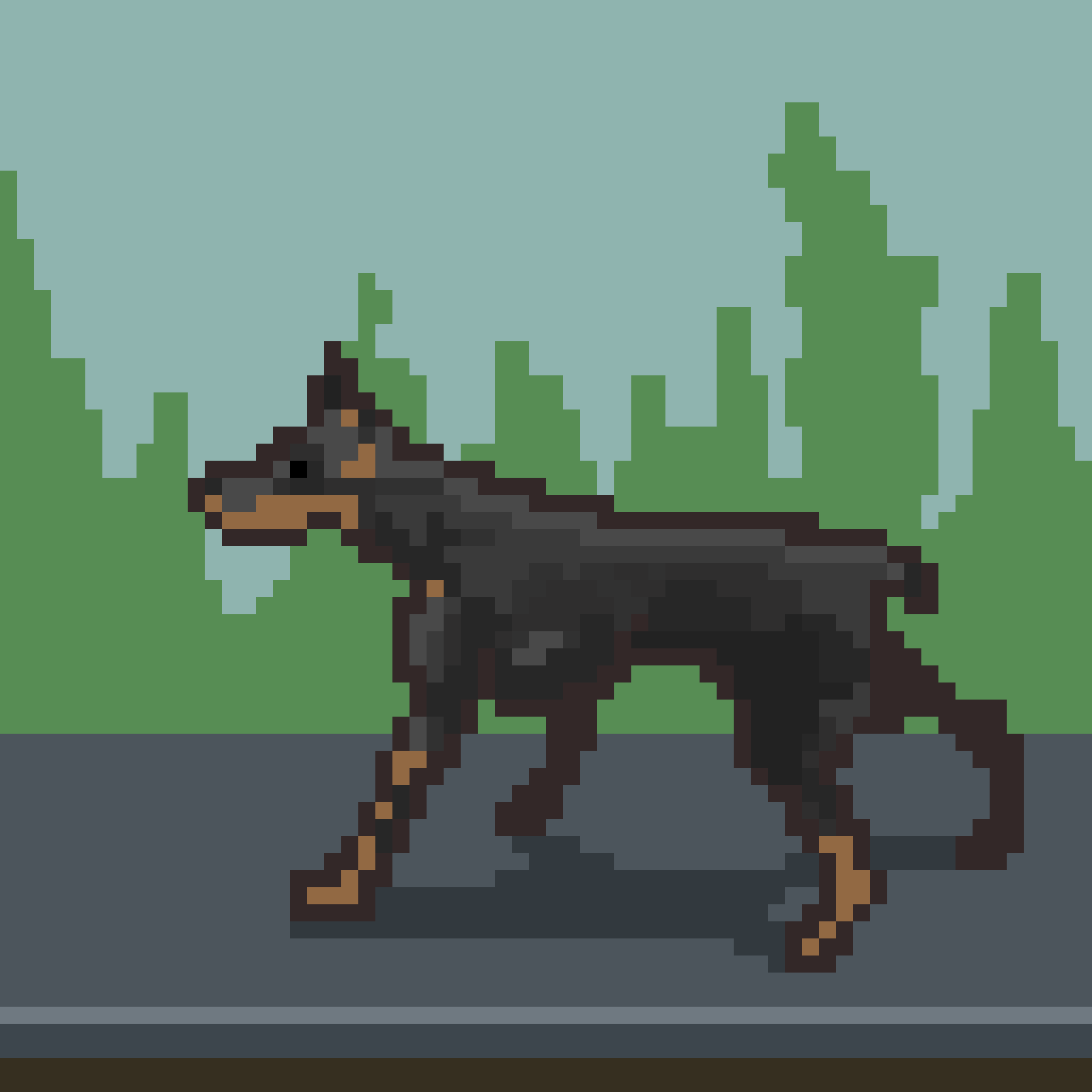 pixelated alert dog
