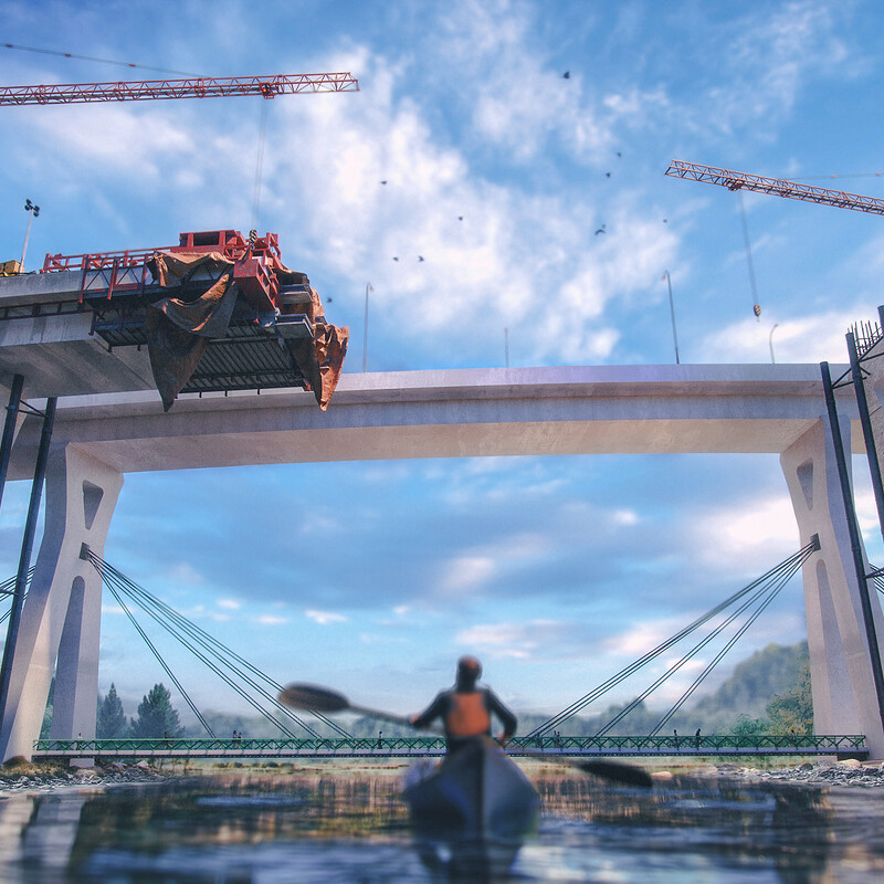 South Bow River Bridge Construction