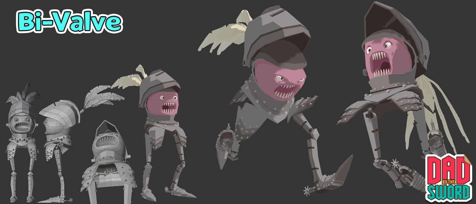 The Bi-Valve is an enemy that requires Your Dad to slash his sword horizontally, otherwise the armor will protect him. 