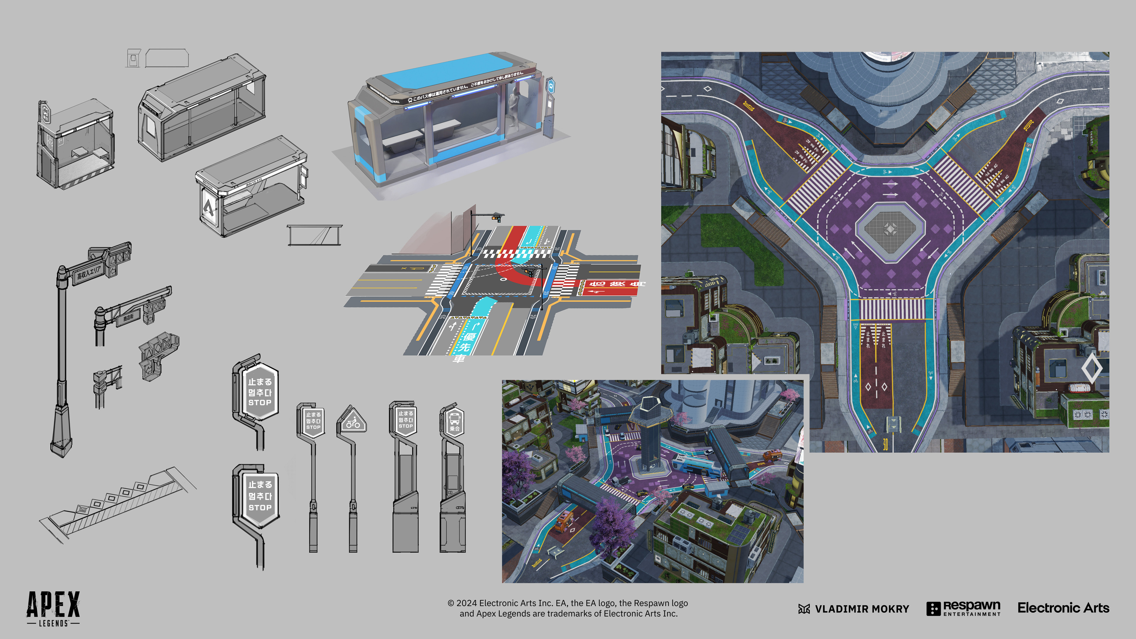 Exploration Sketches and Neon Square road treatment