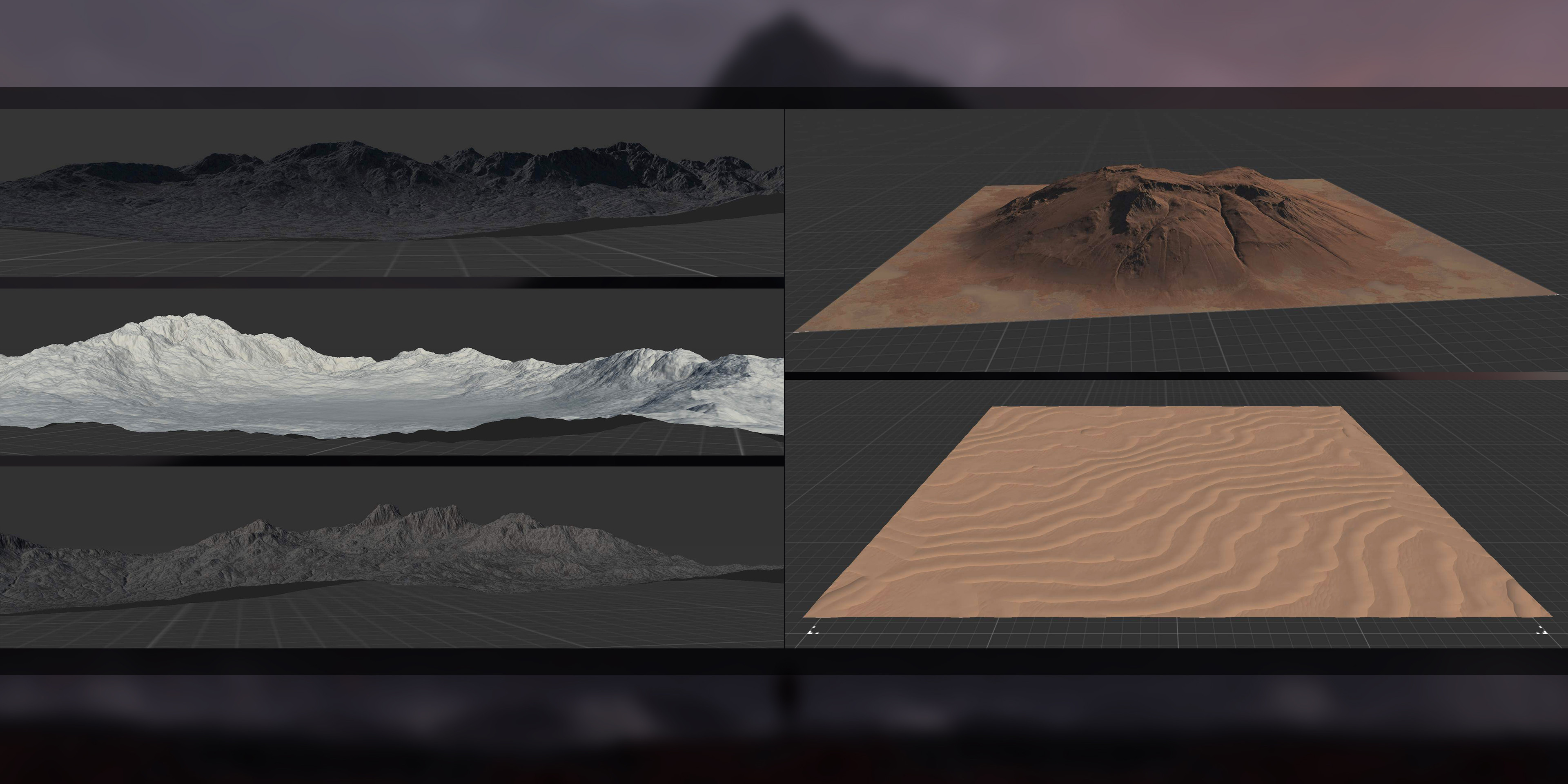 Landscape asset samples for backgrounds