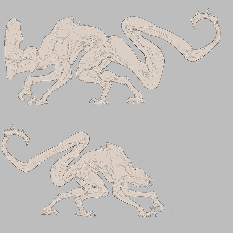 Early Creature Sketches for Last Expedition