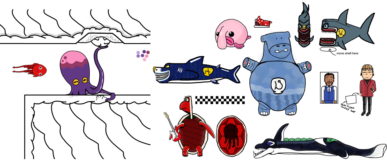 concept art of some other potentional creatures etc. 