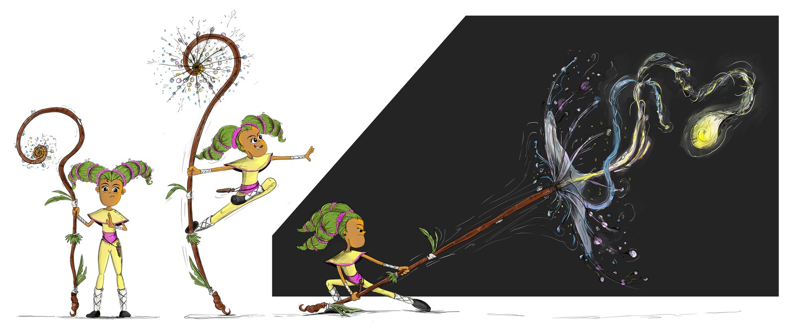Final concept in 3 action poses