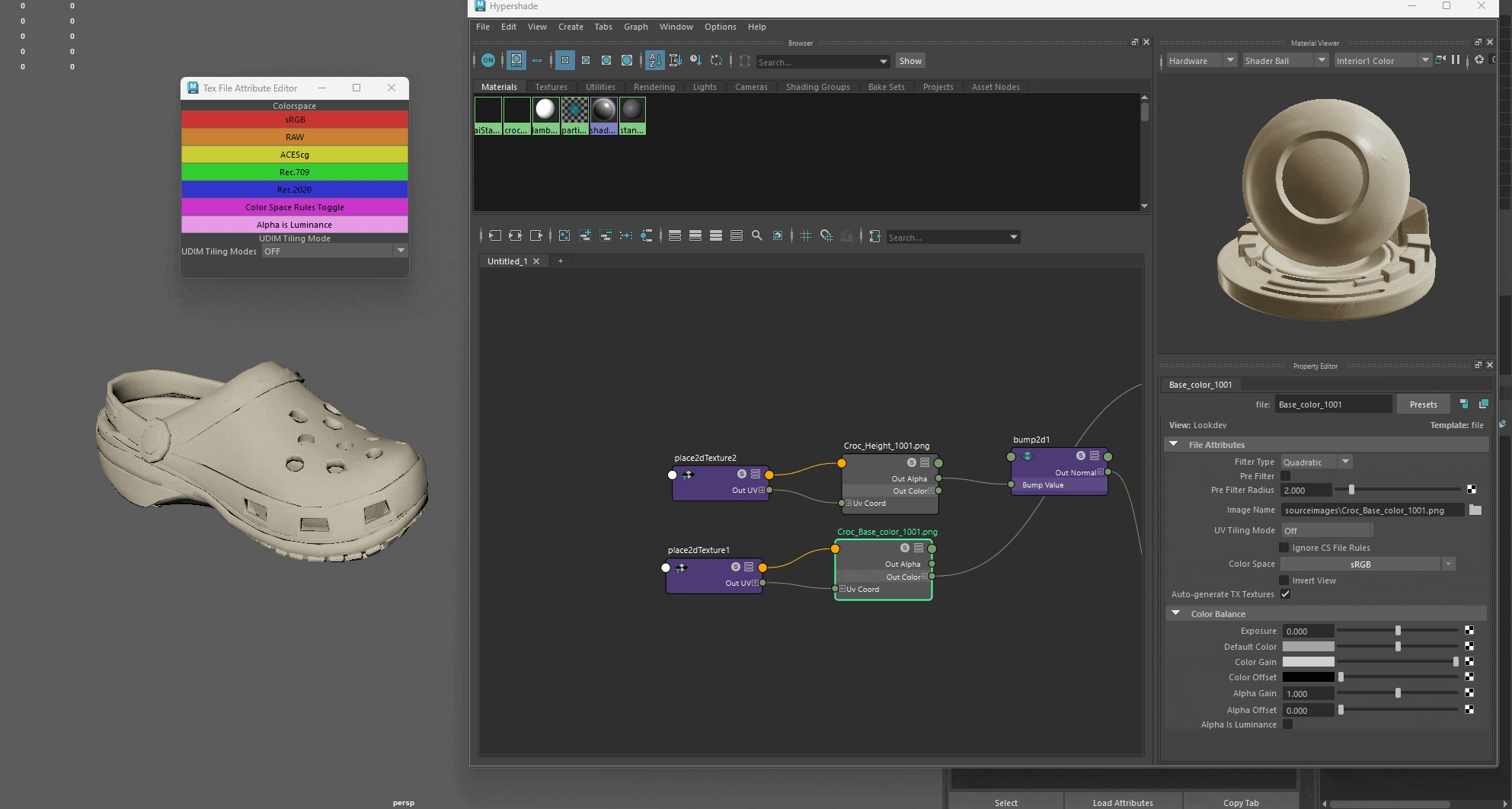 At the click of a button, change the colorspace for file nodes