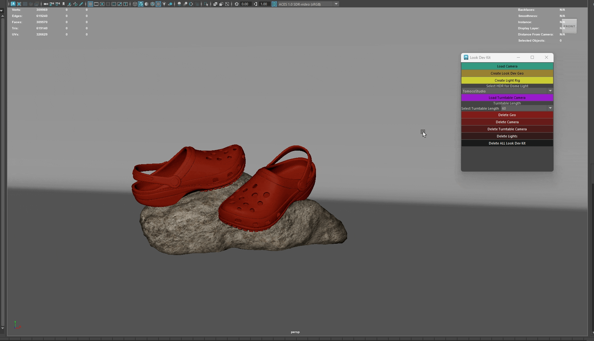 Create a render camera with presets to start your Look Development! 