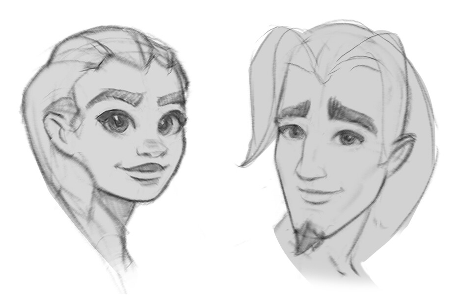 Hero face sketches