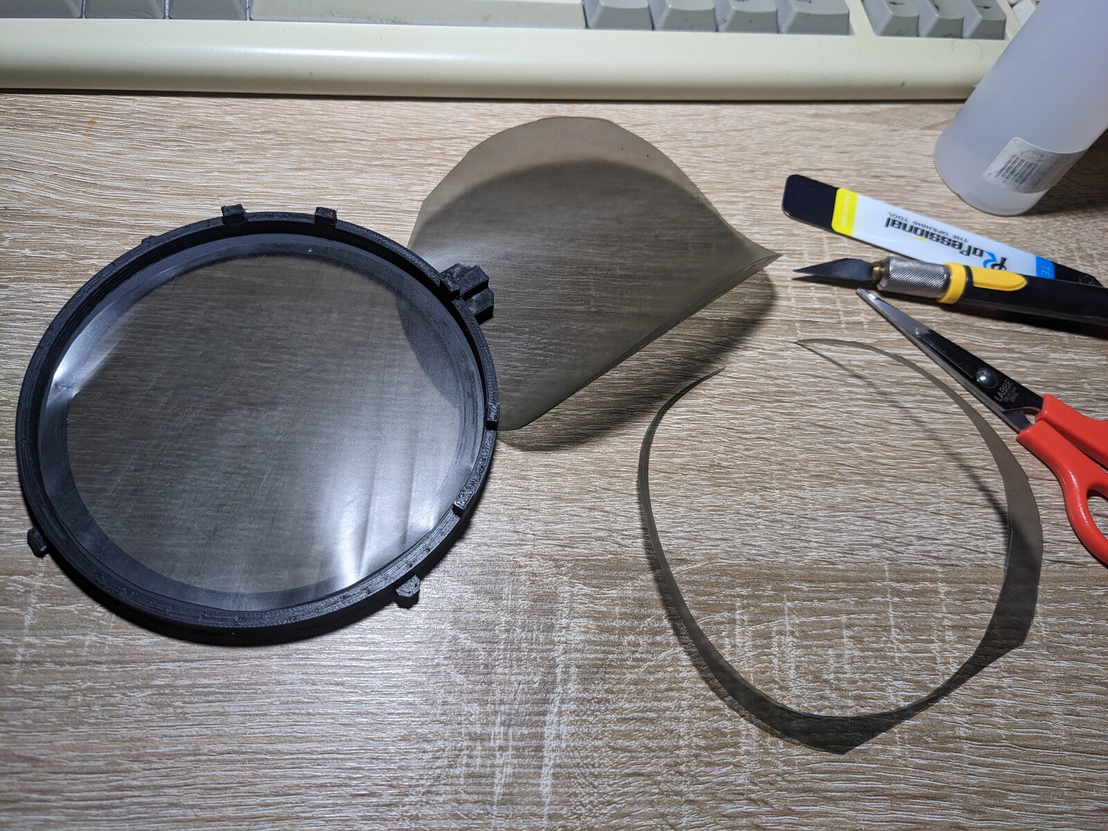 Here are my custom 3D-printed filter mounts for the cheap USB desk lamps I had.