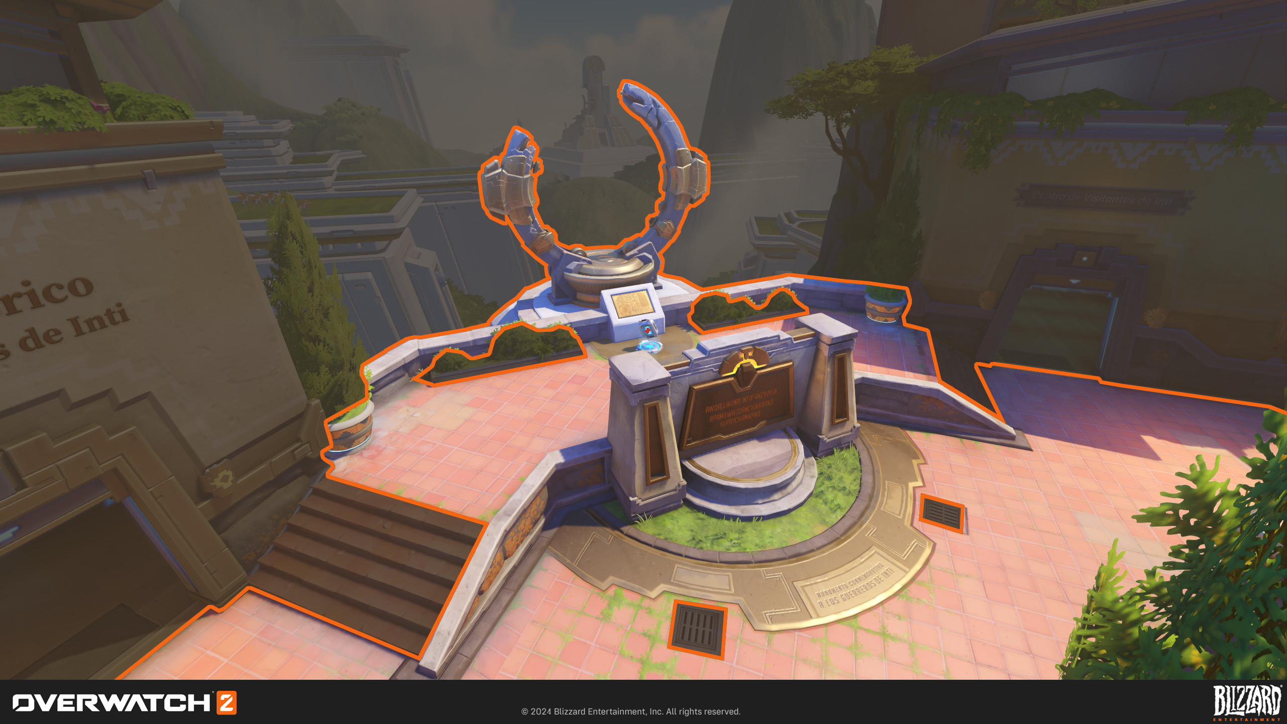 This is near the mid-way point of the map. I constructed elements in the foreground environment. One important detail here is that the broken circular artifact created an oculus viewpoint to calling back to where Ilari's breakout event took place!