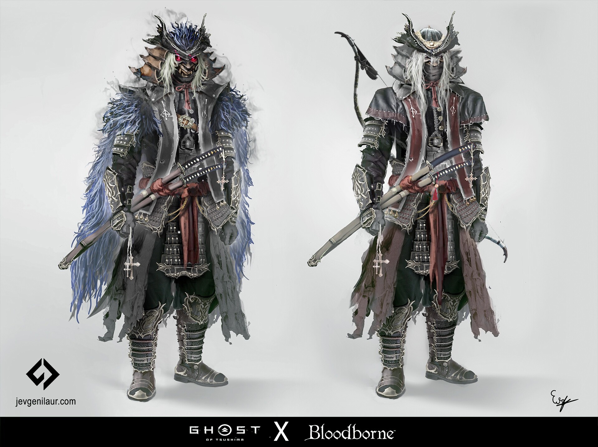 ArtStation Ghost of Tsushima X Bloodborne design
