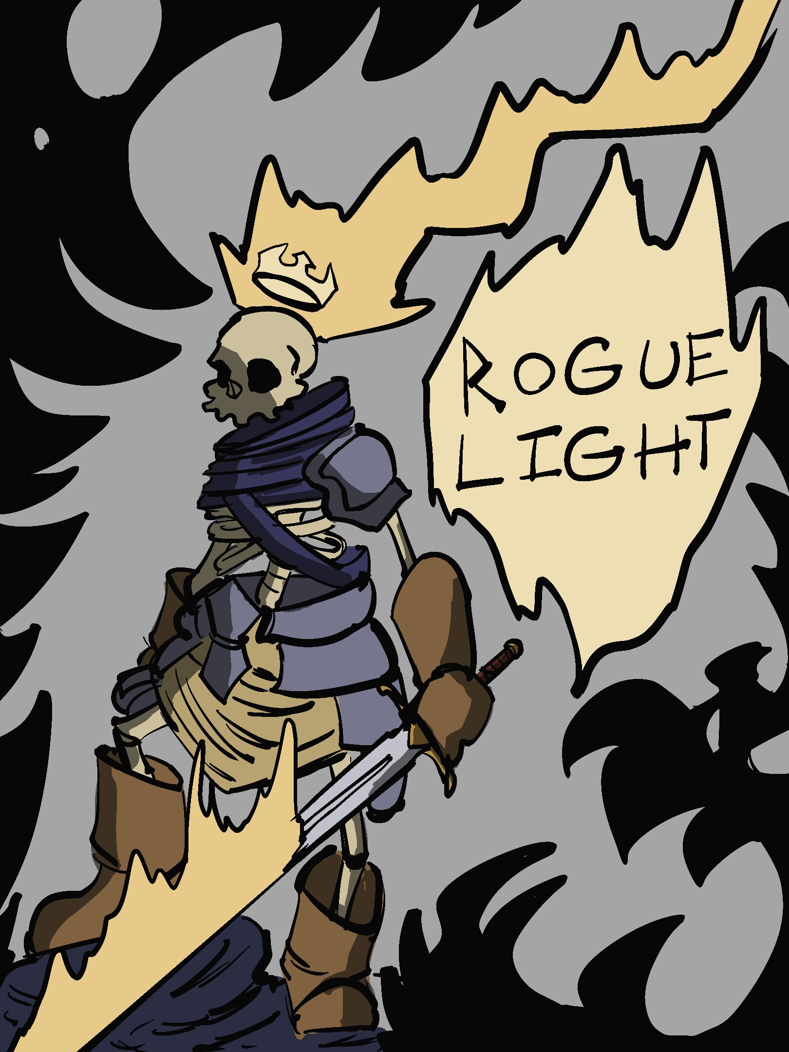 Davy's Art Corner - The Skeleton King - RogueLight (Pirate Jam Entry)
