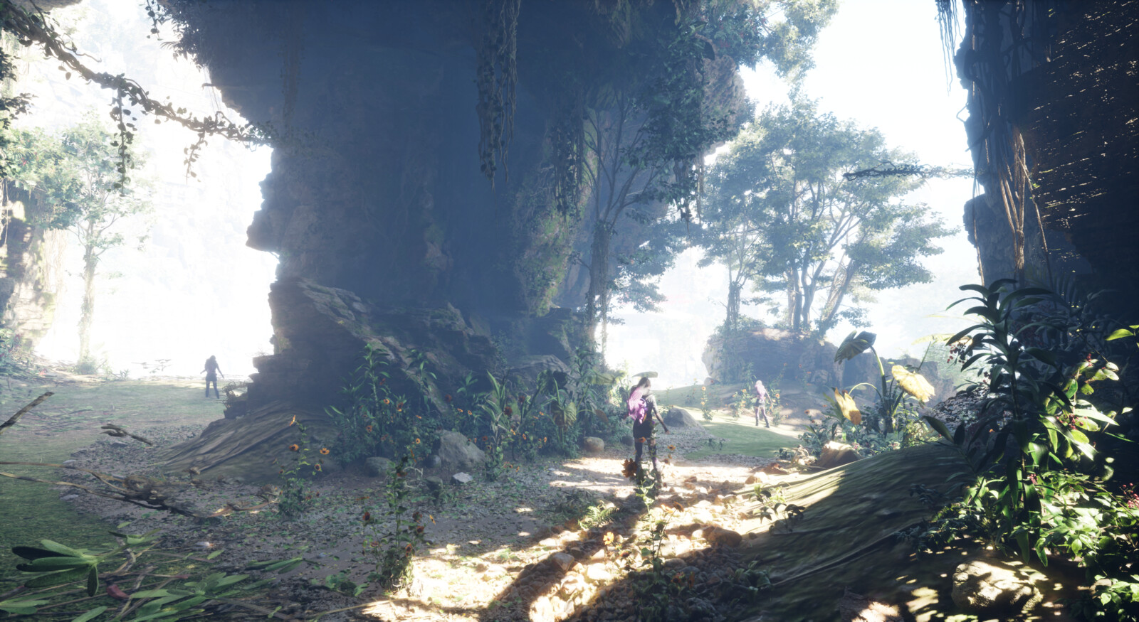 Player groups (4 person Co Op) start in  a cave and are met with a sniping situation

-this introduces the invisible enemies that will be elsewhere in mission map