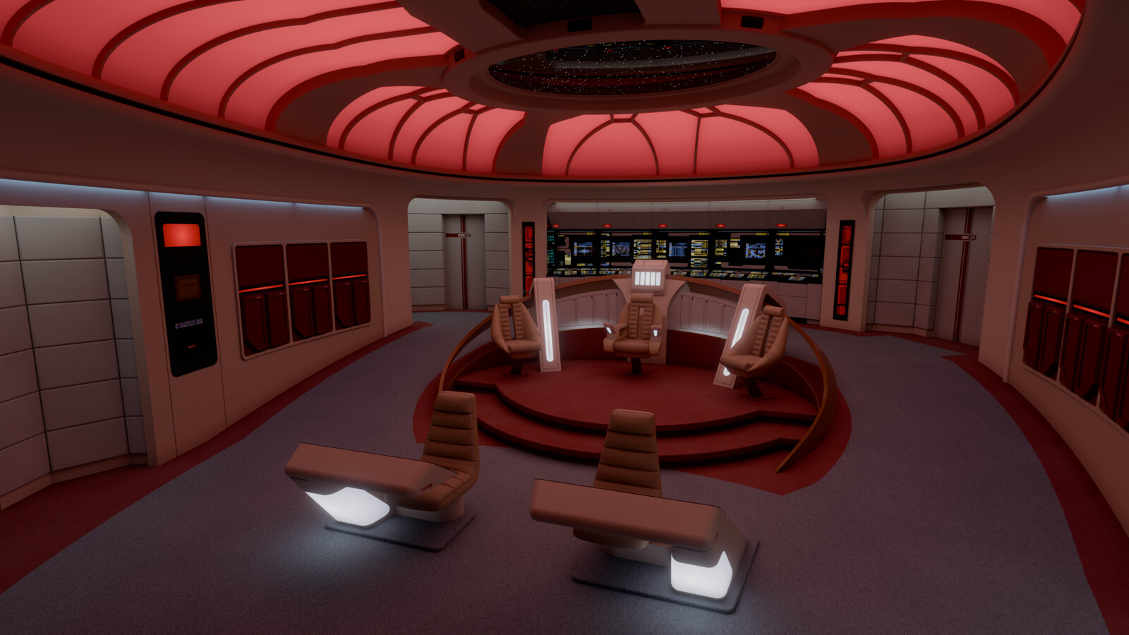 The bridge under red alert