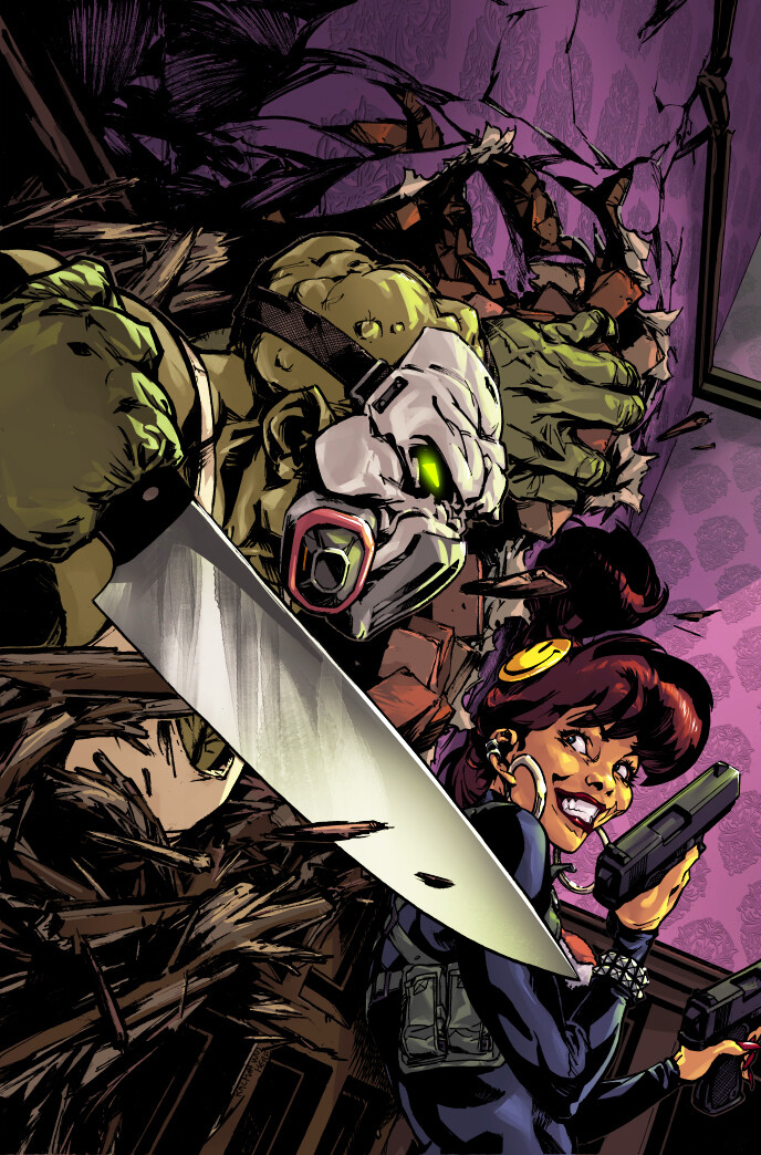 Hack/Slash vs Bodybags issue 2 variant cover illustration