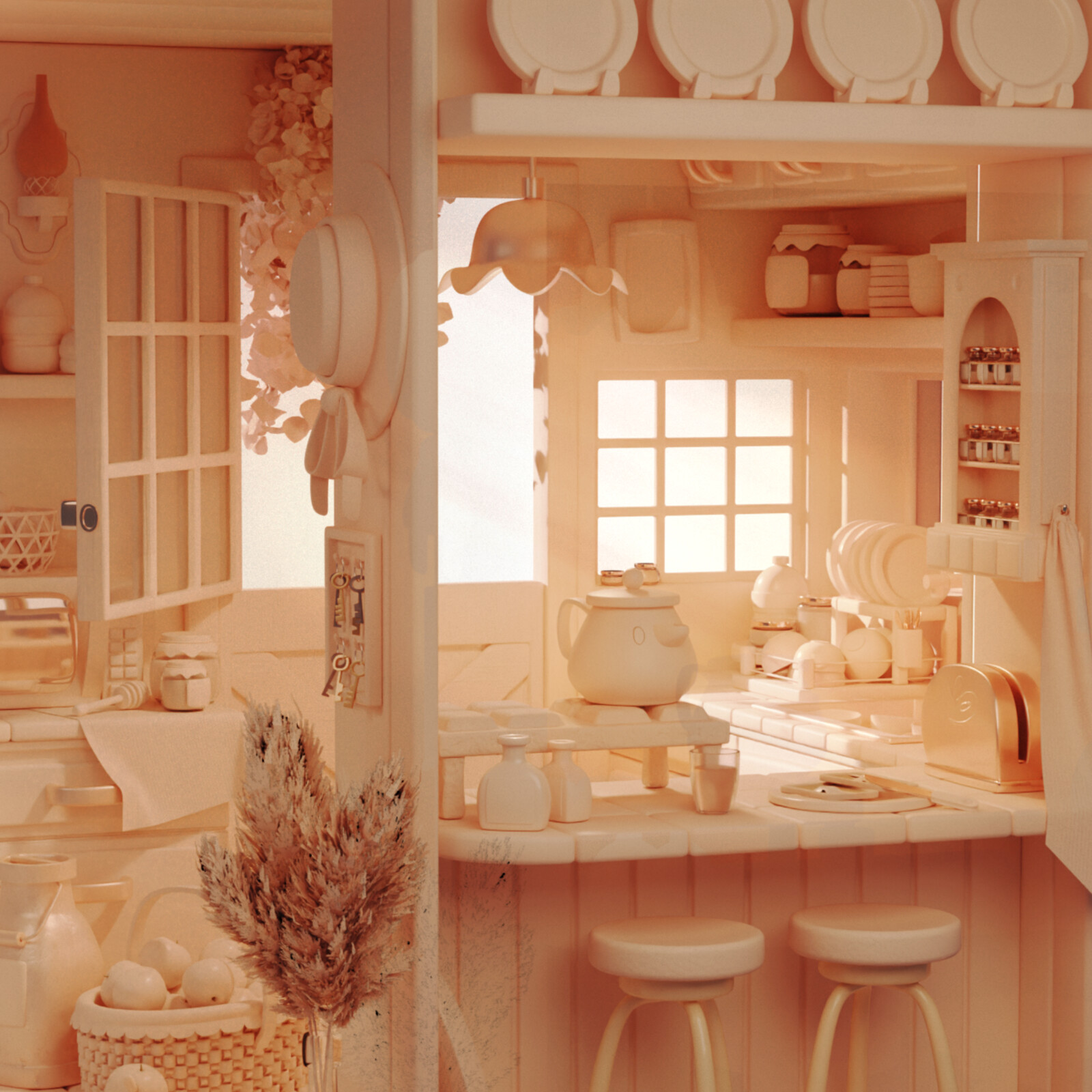 Stylized rustic kitchen