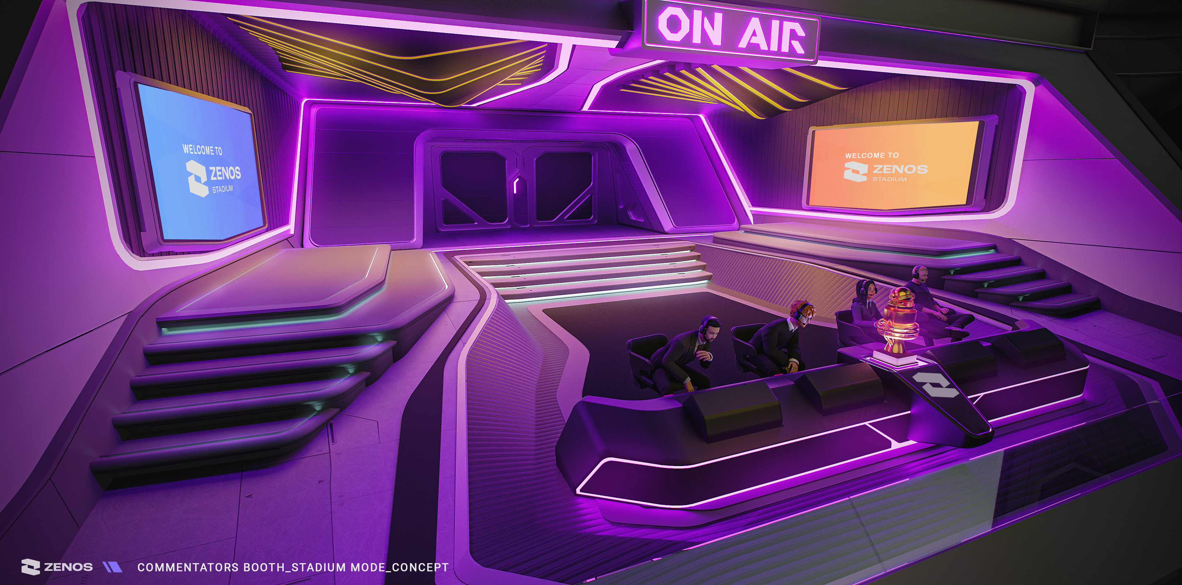 Commentators booth