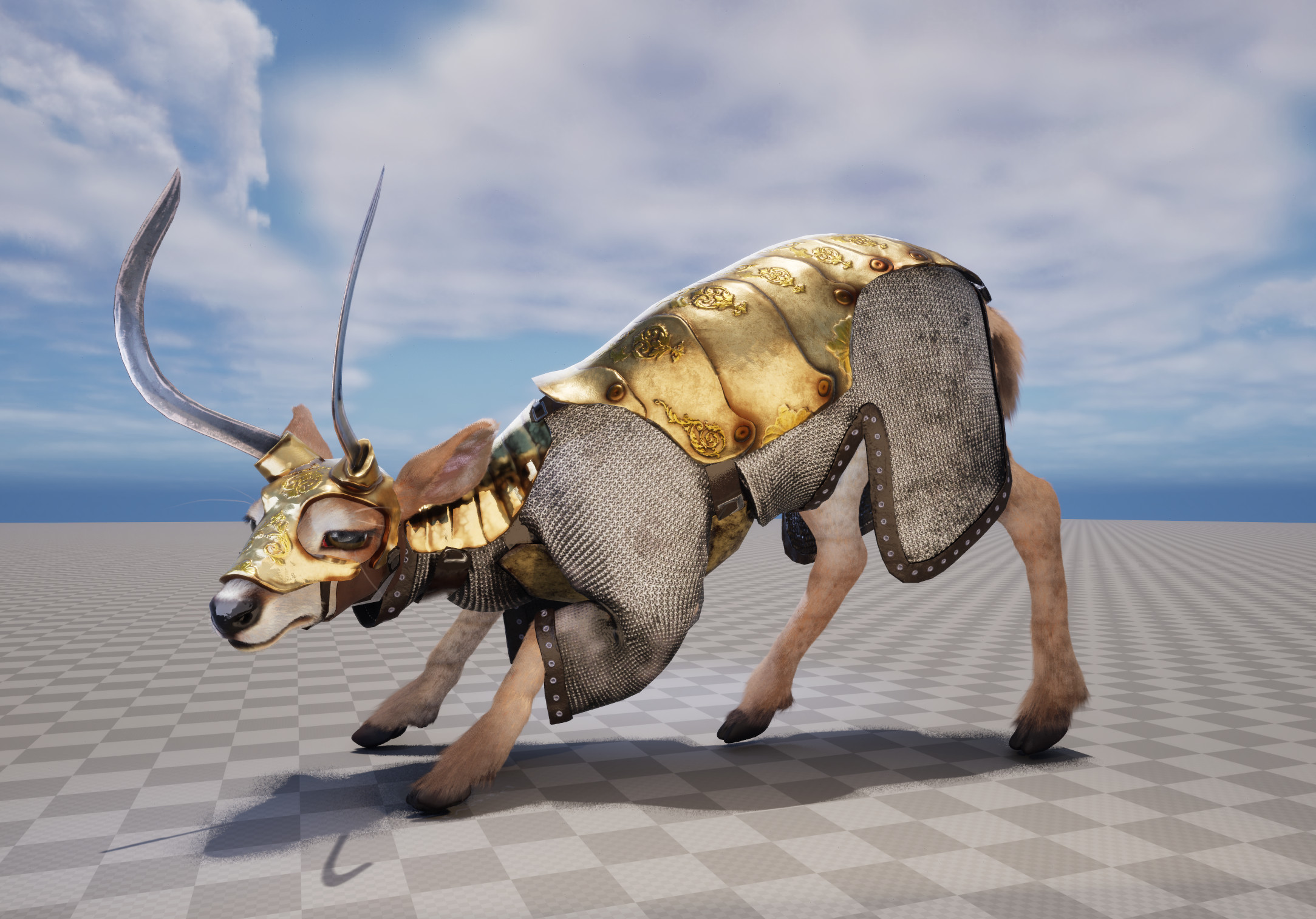 Initial import of character and textures to Unreal Engine from Substance Painter, Zbrush, and Houdini