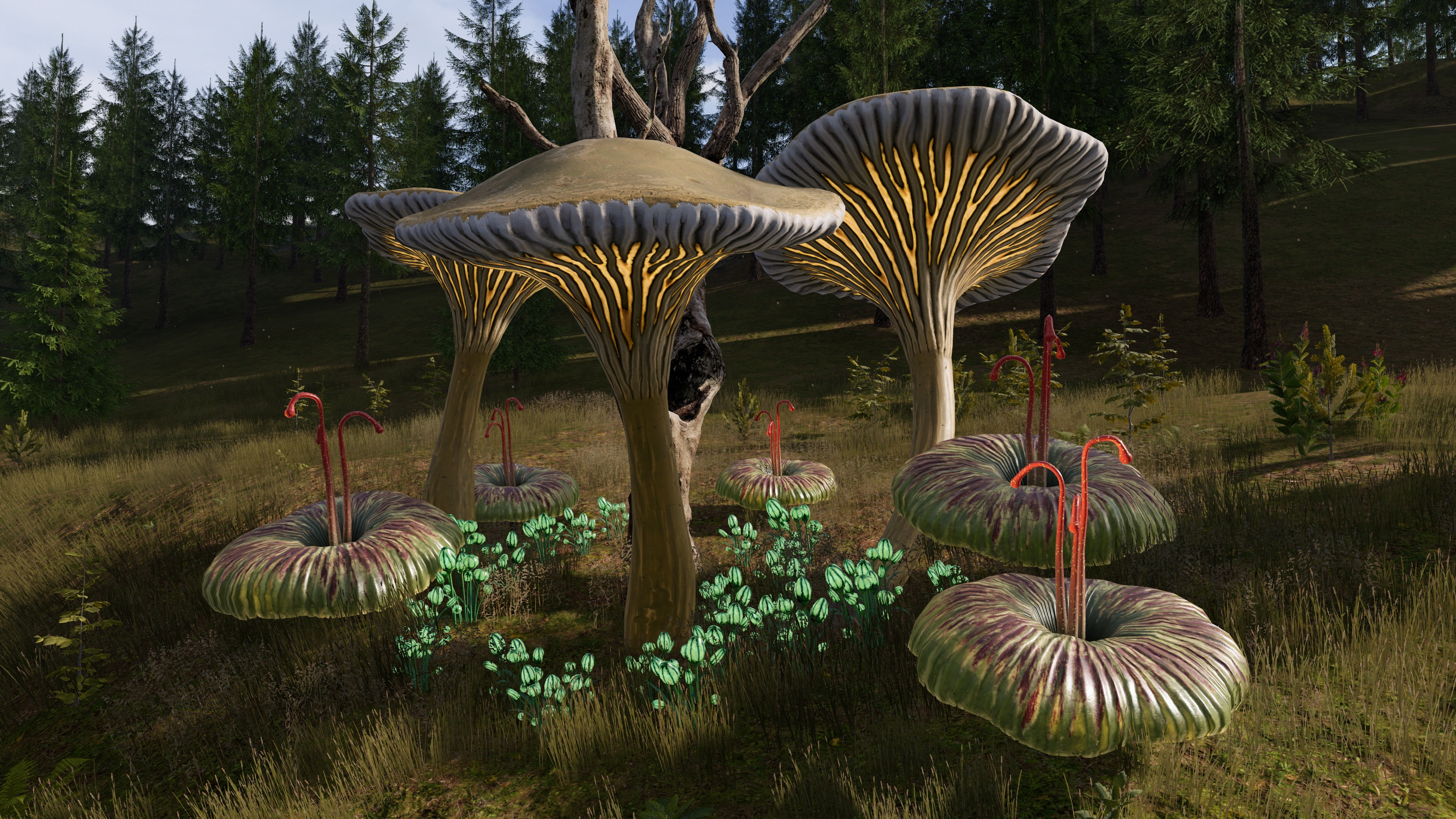 Mushtree, Glowbulb and Redlash in the MEGATERRA zone.