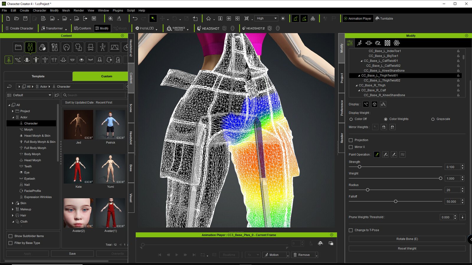 now lets import all in CC4 and setup weights