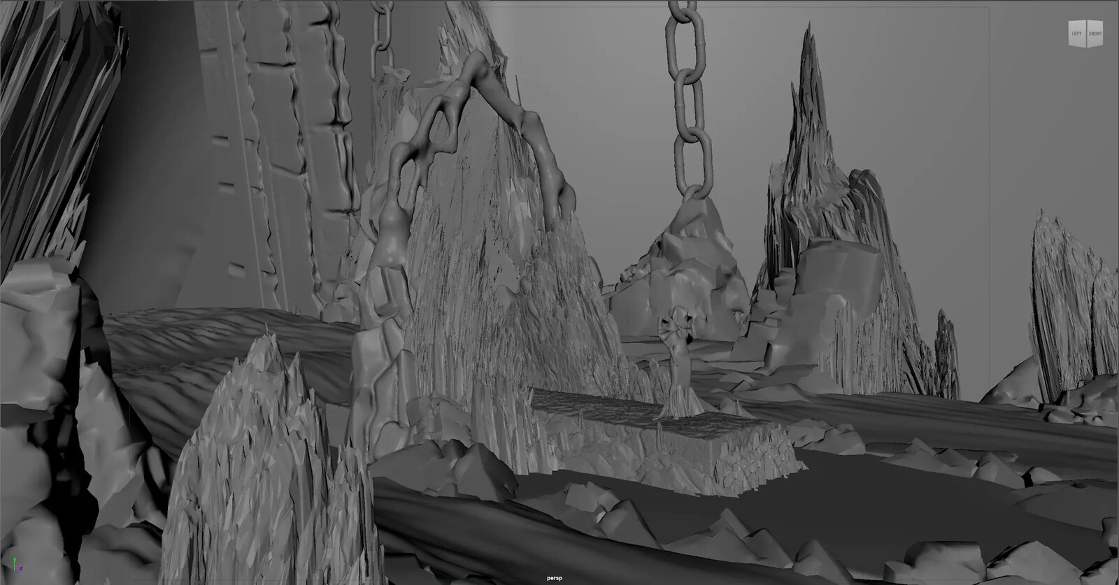 Runway and Archways sculpted in Zbrush 