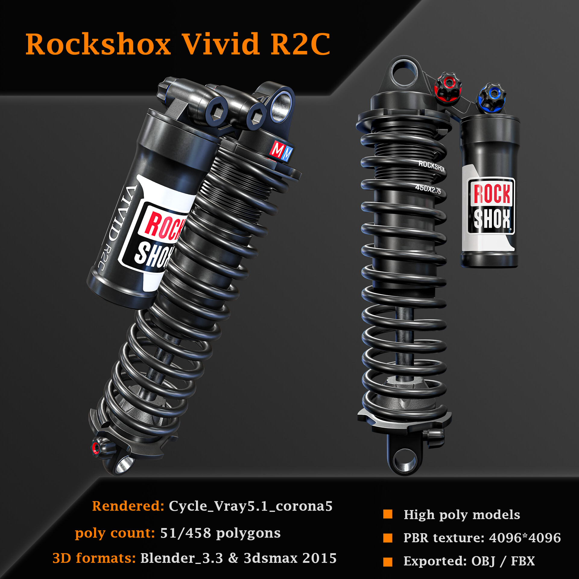RockShox Vivid リアサスペンション 9.5×3 RockShox Vivid リアサスペンション本体のみ 9.5×3 Amazon | RockShox