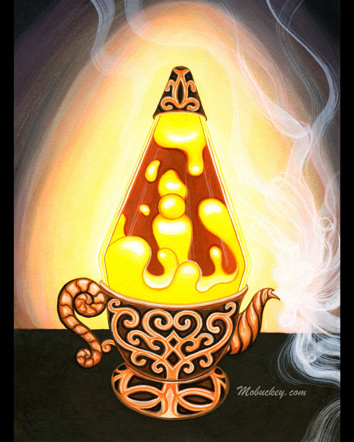ArtStation - Java Lamp Game Card | Gouache Paint Illustration