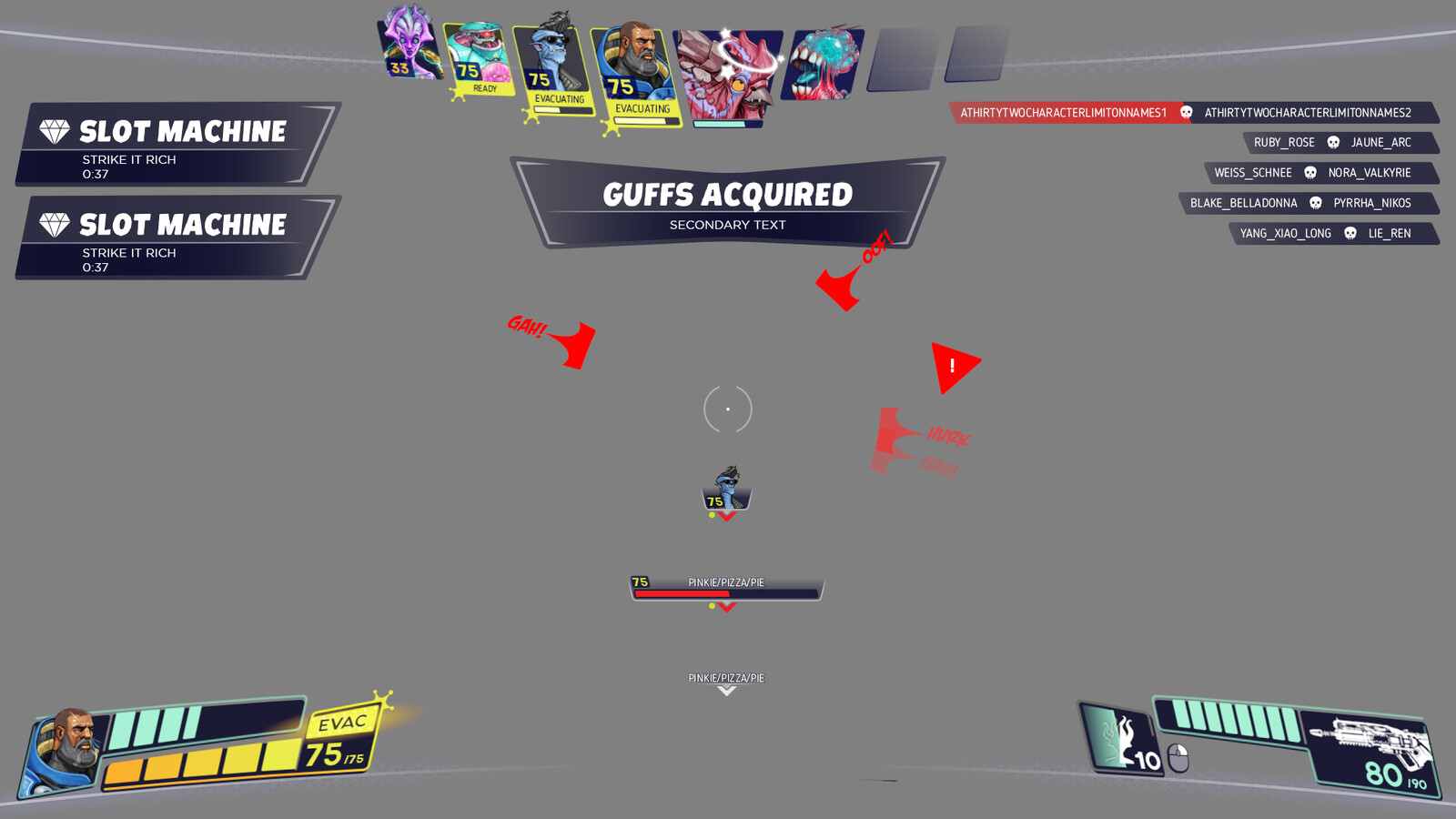 Isolated HUD for human character