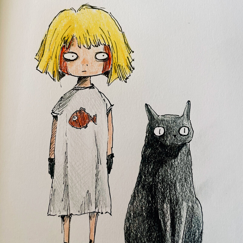 Girl and Cat