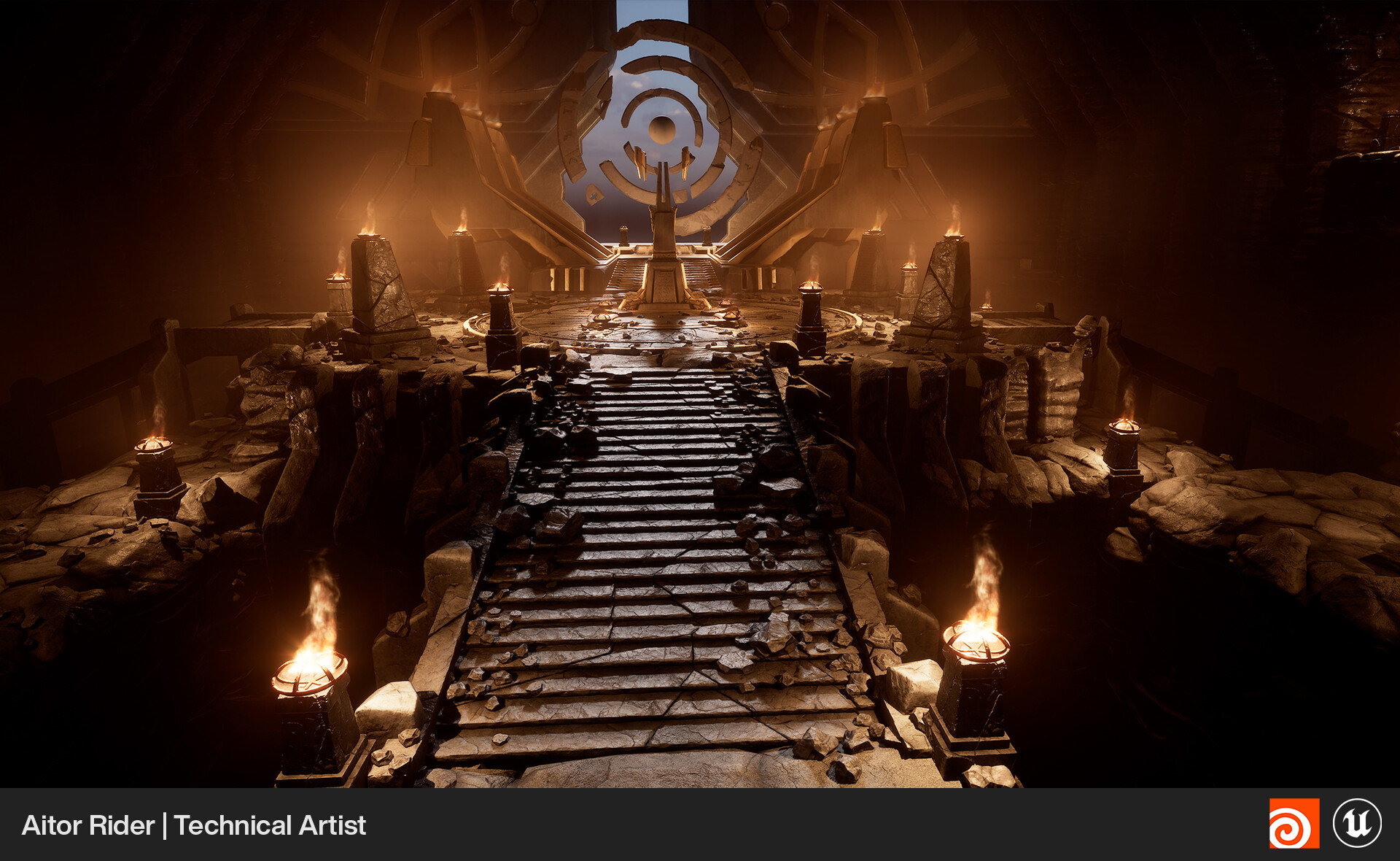 Ancient Ritual Chamber - Technical Art Render