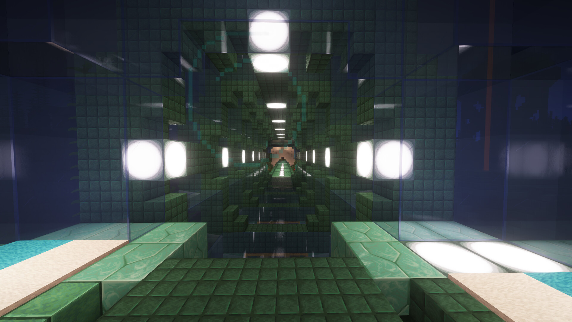 ArtStation - Minecraft underwater base, image size:1920x1080