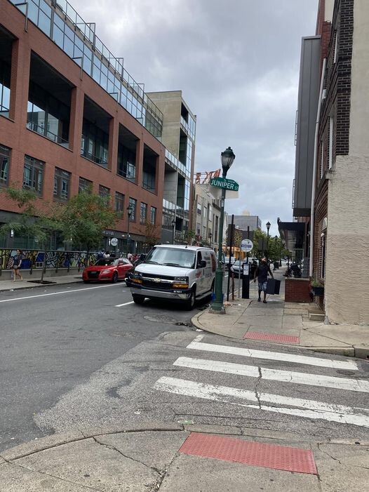Loading into location, around the corner from UArts...sad.  