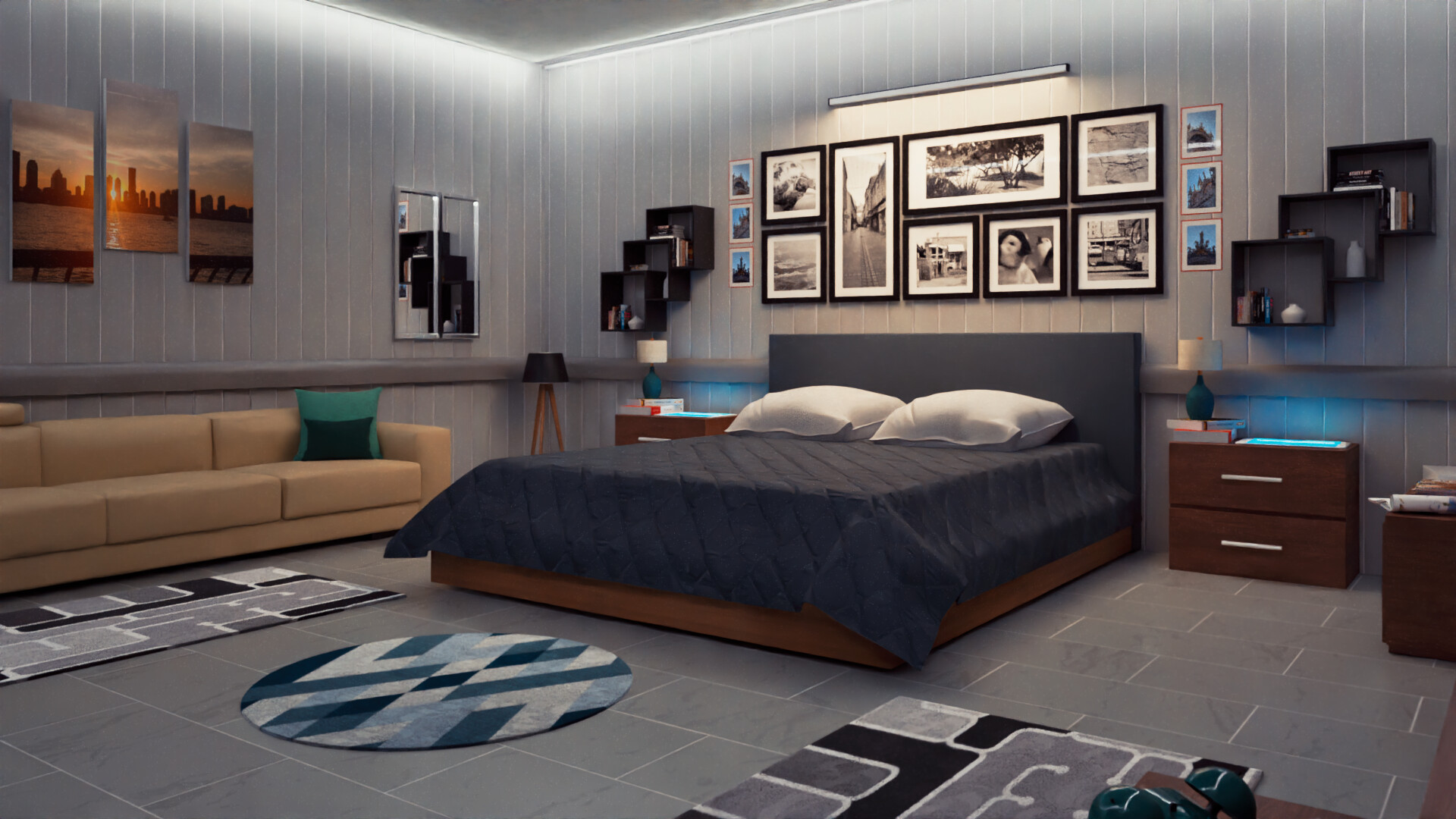 ArtStation - INTERIOR DESIGN 3D RENDERING OF BED ROOM